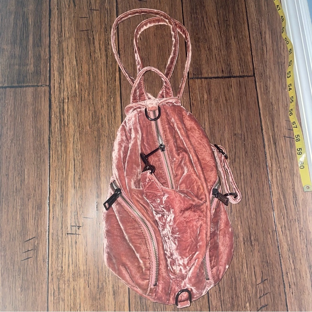 Pink backpack velour backpack velvet backpack Rebecca minkoff Julian - Picture 2 of 16